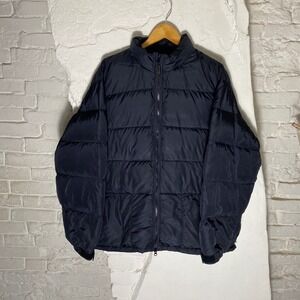 Vintage Woolrich John Rich & Bros Mens Black Duck Down Puffer Jacket Size L